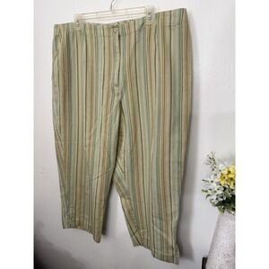 Liz Claiborne 20 Cropped Capris Cotton Striped Michaela